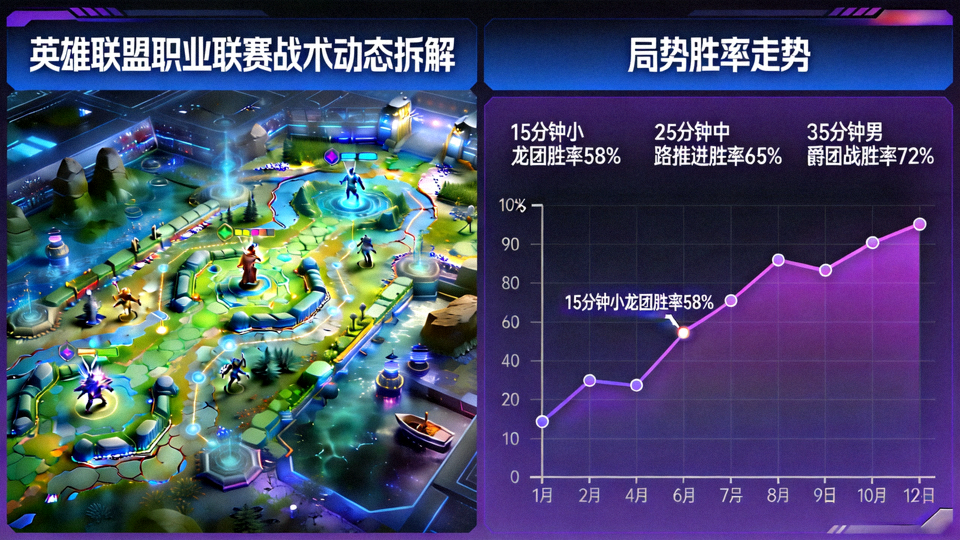 英雄联盟职业联赛战术动态拆解沙盘与局势胜率走势画面